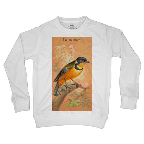 Sweat Shirt Enfant Torquata Dessin Petit Oiseau Tangara Jaune Et Bleu