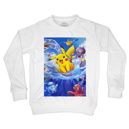 Sweat-Shirt Enfant Pikachu Sur La Vague Pokemon Manga Anime