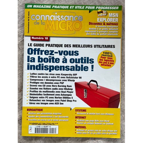 Magazine. Connaissance De La Micro.No 18 Octobre/ Novembre 2001. Le Guide Pratique Des Meilleurs Utilitaires.