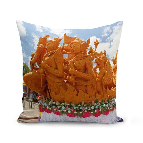 Housse De Coussin 40x40 Cm Char Du Festival Des Bougies Thaïlande Carnaval Du Monde