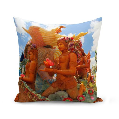 Housse De Coussin 40x40 Cm Char Du Festival Des Bougies Thaïlande Carnaval Du Monde