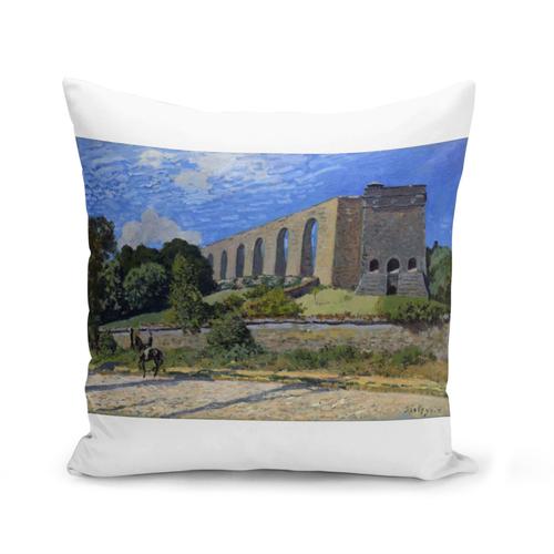 Housse De Coussin 40x40 Cm Alfred Sisley L'aqueduc De Marly Peinture Impressionnisme