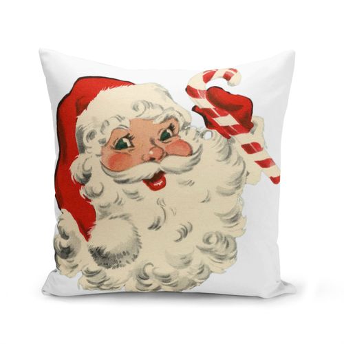 Housse De Coussin 40x40 Cm Pere Noel Vintage Retro Santa Claus 50's