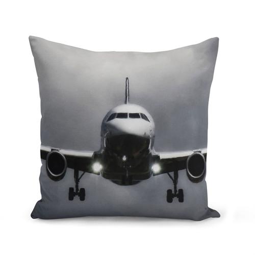 Housse De Coussin 40x40 Cm Avion Decollage Aeroport Couche De Soleil Moyen Courrier