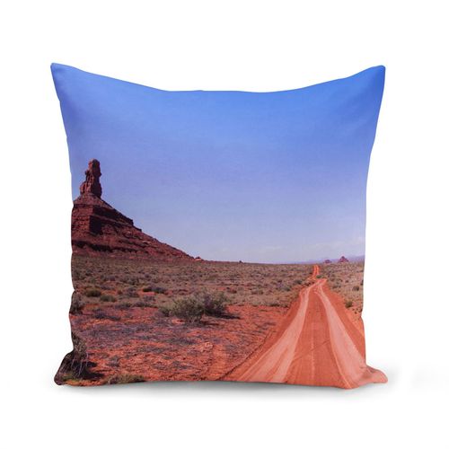 Housse De Coussin 40x40 Cm Route Traverse Le Désert Du Farwest Paysage Nature Sauvage