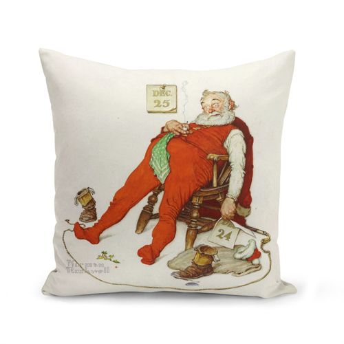 Housse De Coussin 40x40 Cm Burn Out Pere Noel Norman Rockwell Noel Peinture
