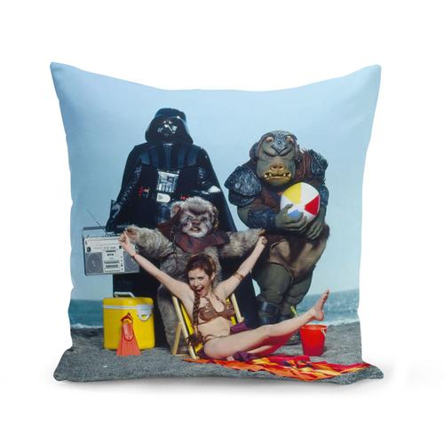 Housse De Coussin 40x40 Cm Carrie Fisher Bikini Plage Dark Vador Star Wars Cinema