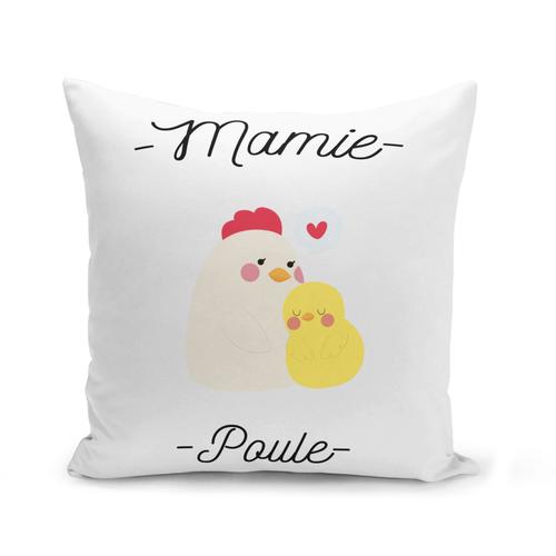 Housse De Coussin 40x40 Cm Mamie Poule Grand Mere Tendresse Petits Enfants