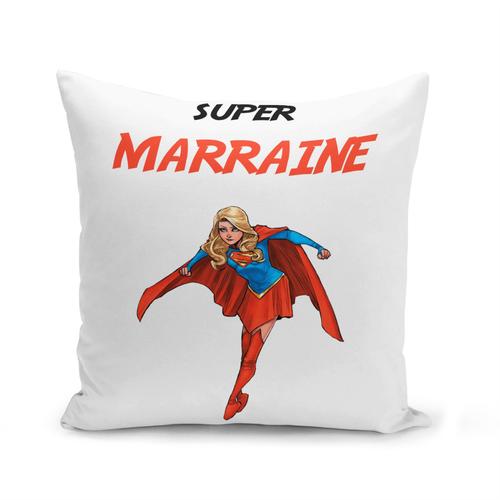 Housse De Coussin 40x40 Cm Super Marraine Super Woman Wonder Woman Super Hero