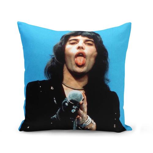 Housse De Coussin 40x40 Cm Queen Freddy Mercury Portrait Micro Rock 80's