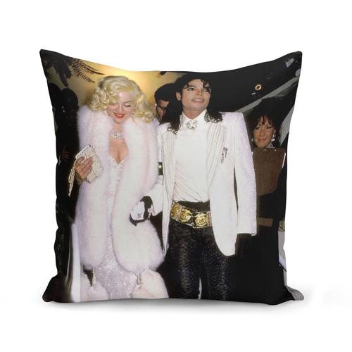 Housse De Coussin 40x40 Cm Michael Jackson Madonna Chanteur Pop Star Celebrite