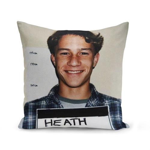 Housse De Coussin 40x40 Cm Heath Ledger Acteur Australien Joker Cinema Mugshot