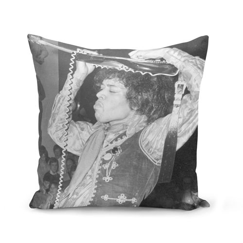 Housse De Coussin 40x40 Cm Jimi Hendrix Live Concert 70's Guitare Vintage