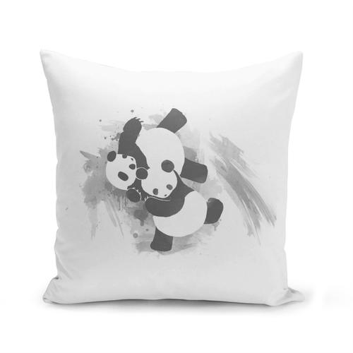 Housse De Coussin 40x40 Cm Panda Judo Aquarelle Arts Martiaux Karate Mignon Enfant