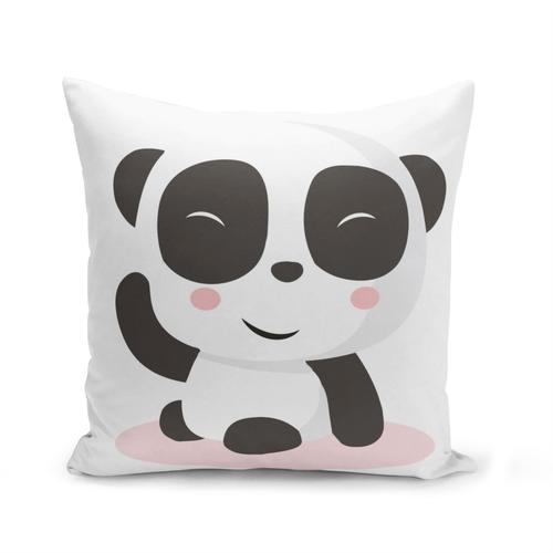 Housse De Coussin 40x40 Cm Illustration Panda Mignon Sourire Enfant Dessin Art