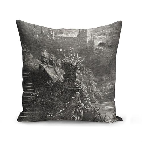 Housse De Coussin 40x40 Cm Peau D'ane Conte Illustration Gustave Dore Gravure