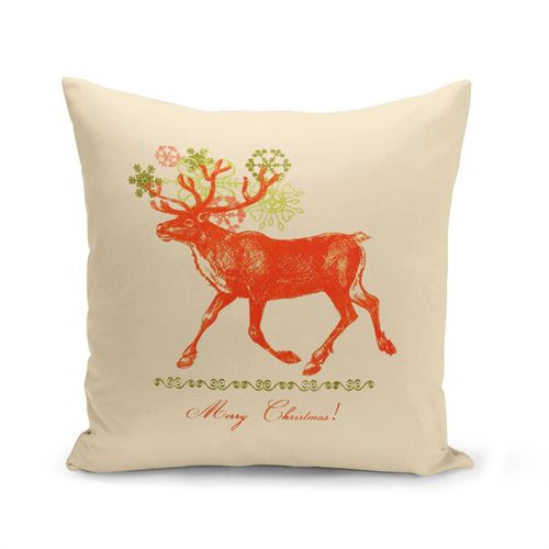 Housse De Coussin 40x40 Cm Renne De Noel Merry Christmas Pere Noel Cadeau Neige