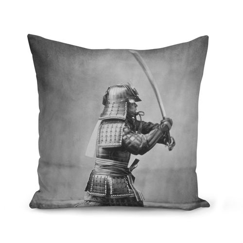Housse De Coussin 40x40 Cm Samourai Photo Ancienne Japon Epee Vintage