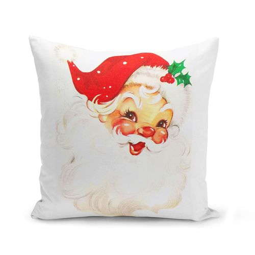 Housse De Coussin 40x40 Cm Dessin Pere Noel Houx Vintage Retro Santa Claus 50's