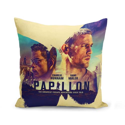 Housse De Coussin 40x40 Cm Affiche De Film / Papillon / Steve Mc Queen / Rami Malek