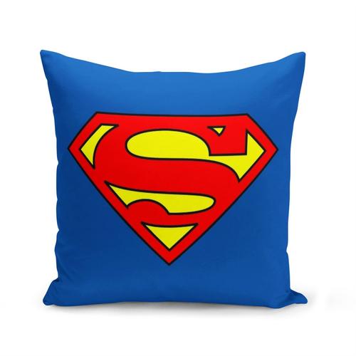 Housse De Coussin 40x40 Cm Superman Logo Bleu Comics Anime Super Hero Bande Dessinee