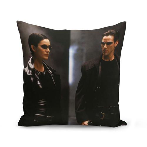 Housse De Coussin 40x40 Cm Matrix Keanu Reeves Carrie Anne Moss Film Action Cinema