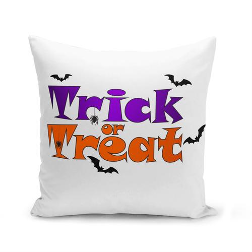 Housse De Coussin 40x40 Cm Halloween Trick Or Treat Araignee Chauve Souris