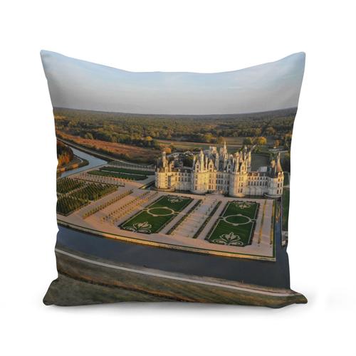 Housse De Coussin 40x40 Cm Vue Aerienne Chateau De Chambord Jardin Renaissance