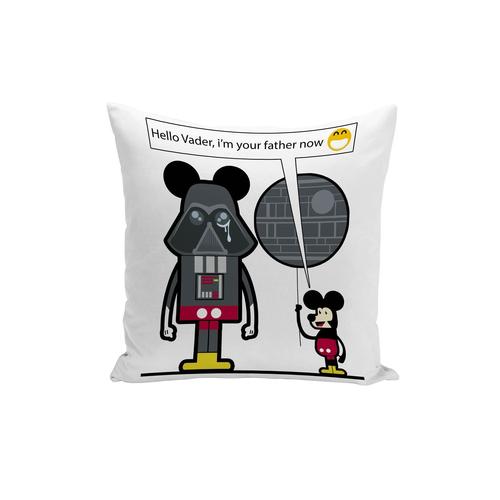 Housse De Coussin Game Of Geek Dark Vador Mickey Je Suis Ton Père Maintenant Star Wars Disney Humour 40x40cm