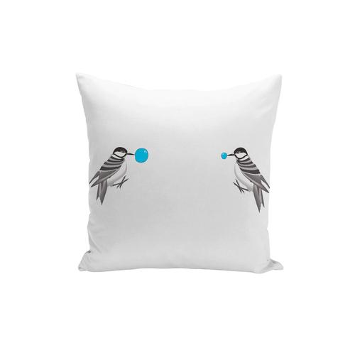 Housse De Coussin Petits Oiseaux Rayés Font Des Bulles Humour Nature Dessin Animaux 40x40cm