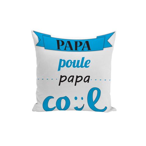 Housse De Coussin Papa Poule Papa Cool Bleu 40x40cm