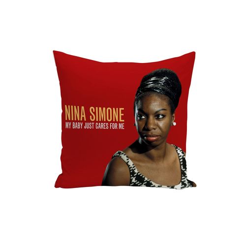 Housse De Coussin Vieille Affiche Nina Simone My Baby Just Cares For Me Musique Rétro Poster 40x40cm