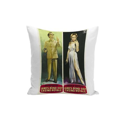 Housse De Coussin Vieille Affiche Italienne De Film Casino Royale Rétro Poster Cinéma Vintage 40x40cm