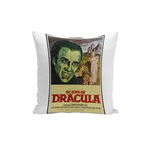 Housse De Coussin Vieille Affiche Anglaise De Film Scrars Of Dracula Rétro Poster Cinéma Vintage 40x40cm