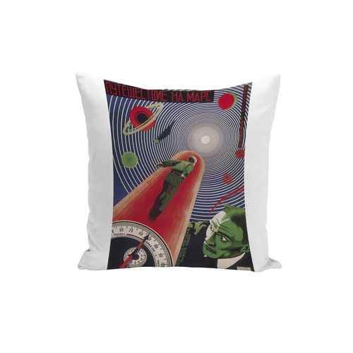 Housse De Coussin Vieille Affiche Russe De Film Un Jour Sur Mars Rétro Poster Cinéma Vintage 40x40cm