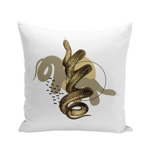 Housse De Coussin 40x40 Cm Serpent Noir Design Moderne Biologie Illustration Ancienne