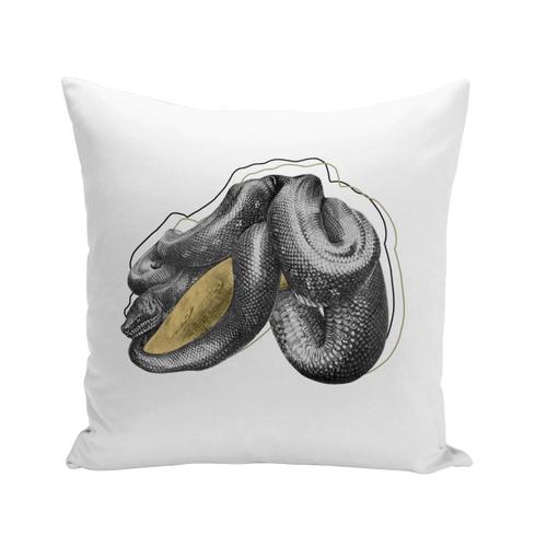 Housse De Coussin 40x40 Cm Python Tapis Serpent Biologie Illustration Ancienne Minimaliste