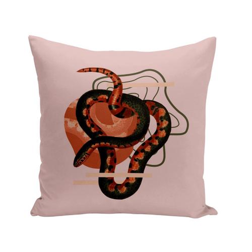 Housse De Coussin 40x40 Cm Serpent Rouge Minimaliste Biologie Illustration Ancienne