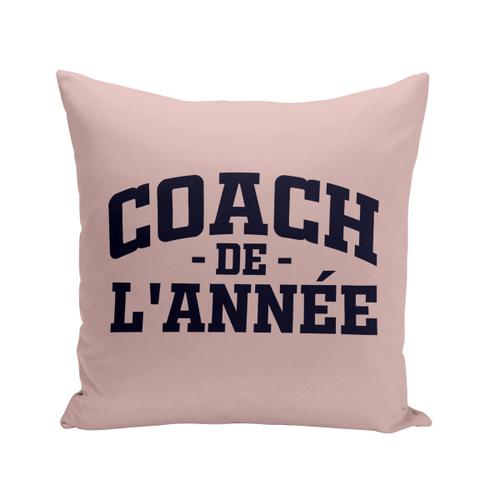 Housse De Coussin 40x40 Cm Coach De L'année Sport Foot Basket Rugby Handball