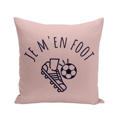 Housse De Coussin 40x40 Cm Je M'en Foot Sport Football Ballon Team