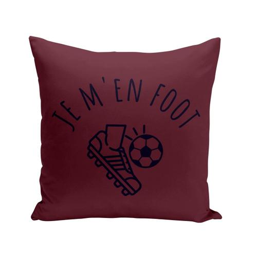 Housse De Coussin 40x40 Cm Je M'en Foot Sport Football Ballon Team