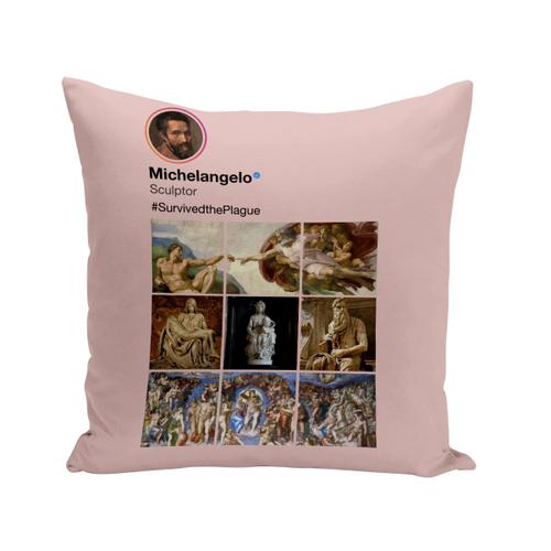 Housse De Coussin 40x40 Cm Michel-Ange Réseaux Sociaux Peinture Peintre Vatican