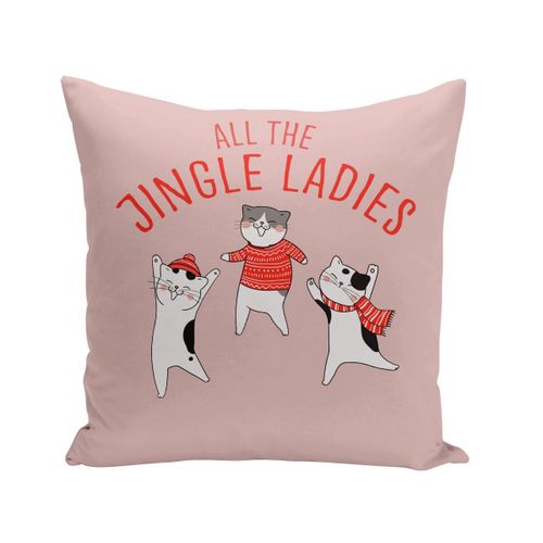 Housse De Coussin 40x40 Cm All The Jingle Ladies Noel Hiver Cadeau Père Noel