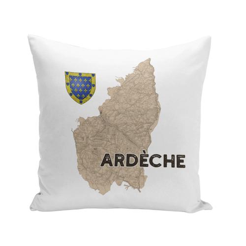 Housse De Coussin 40x40 Cm Ardèche 07 Departement Privas Carte Ancienne Rhône Alpes