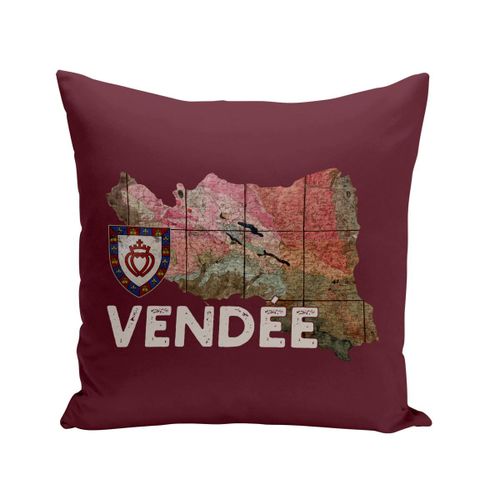 Housse De Coussin 40x40 Cm Vendée 85 Departement La Roche Sur Yon Carte Ancienne