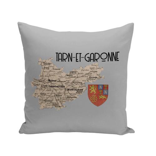 Housse De Coussin 40x40 Cm Tarn Et Garonne 82 Département Montauban Carte Ancienne Occitanie