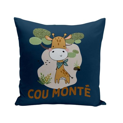 Housse De Coussin 40x40 Cm Girafe Cou Monté Humour Dessin Illustration