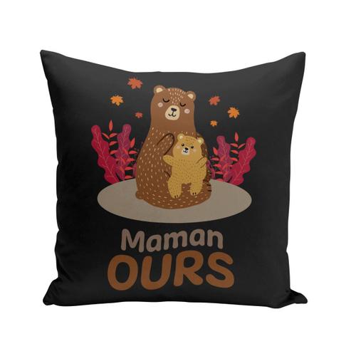 Housse De Coussin 40x40 Cm Maman Ours Dessin Illustration Ourson