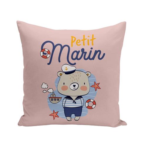 Housse De Coussin 40x40 Cm Petit Marin Dessin Illustration Bateau Mer