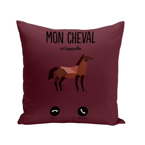 Housse De Coussin 40x40 Cm Mon Cheval M'appelle Animaux Passion